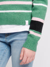 Brushed Stripe Polo Jumper Deep Sea