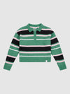 Brushed Stripe Polo Jumper Deep Sea