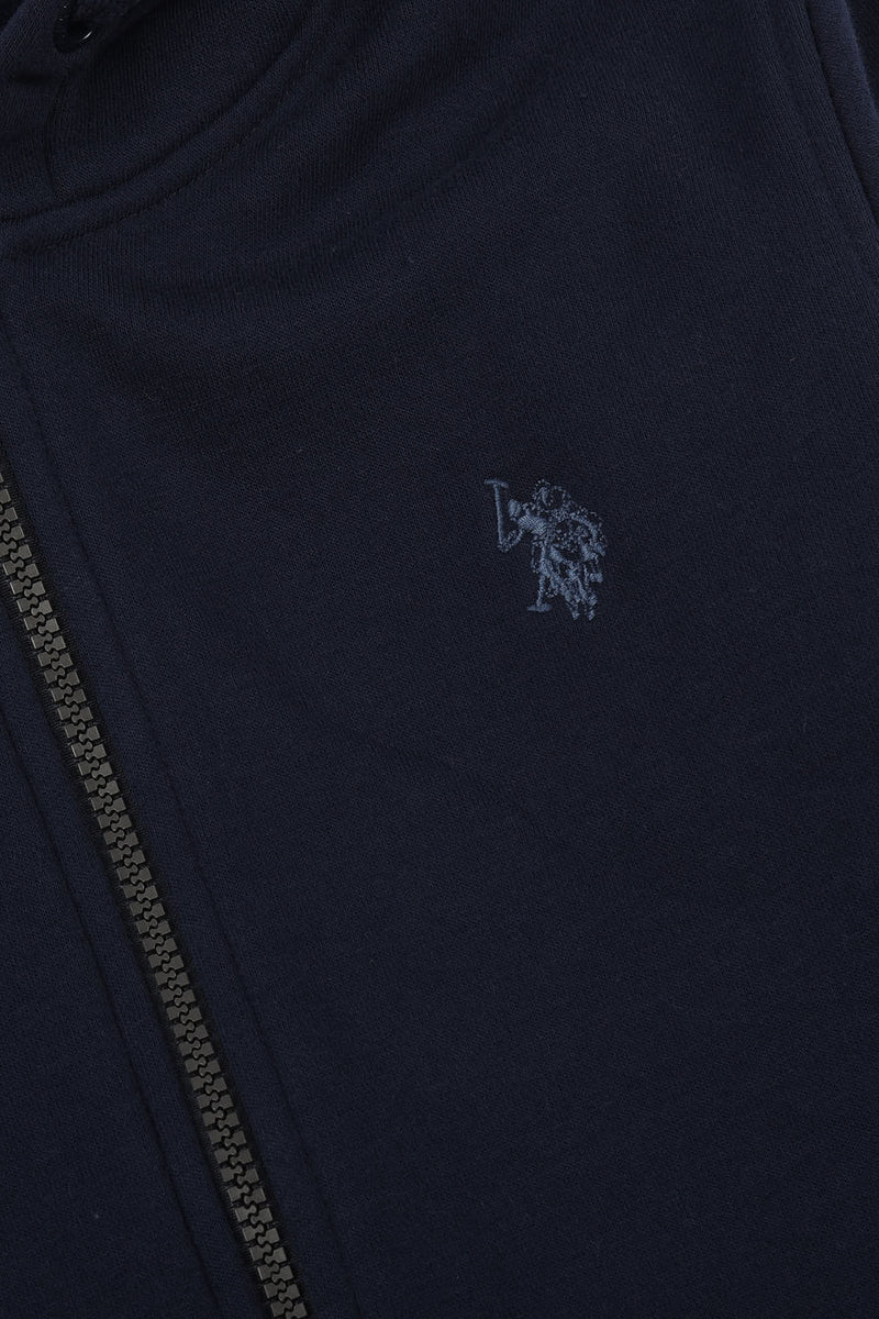 Boys Zip-Through Hoodie in Navy Blue