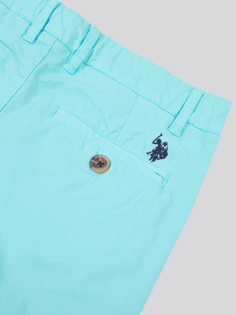 Boys Garment Dye Chino Shorts in Blue Radiance