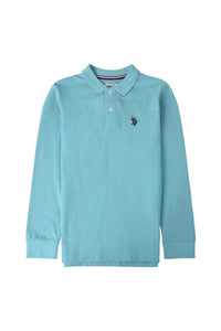 Boys Core Pique Polo in Aquarelle