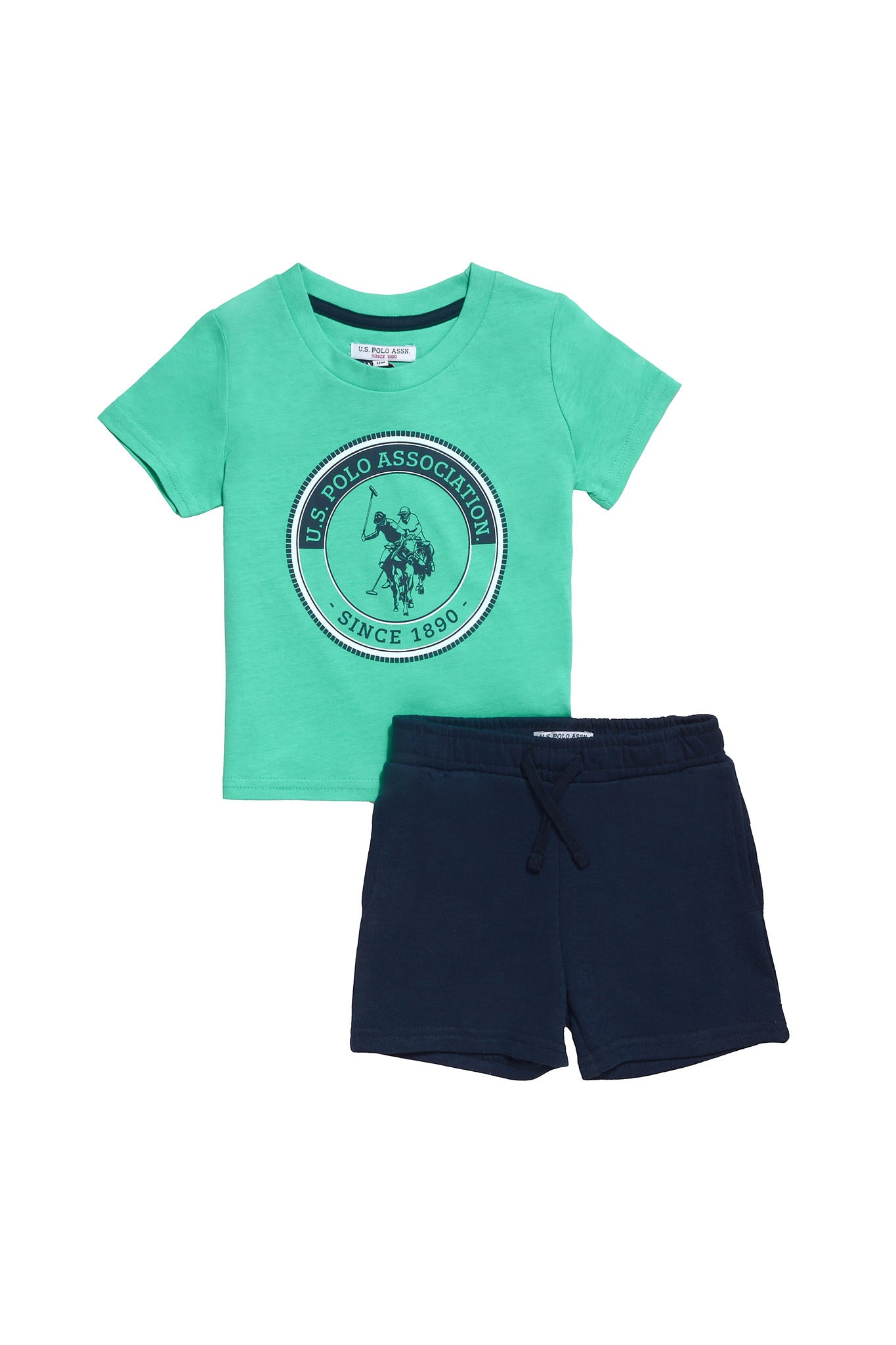 Toddler Graphic T-shirt &  Shorts Set in Aqua Green