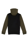 Boys Block Striped Graphic Hoodie in Army Green