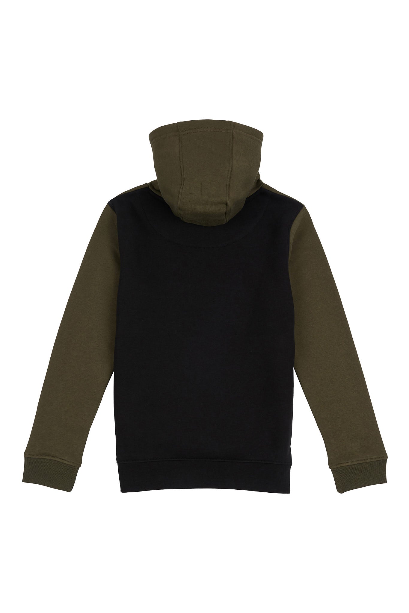 Boys Block Striped Graphic Hoodie in Army Green