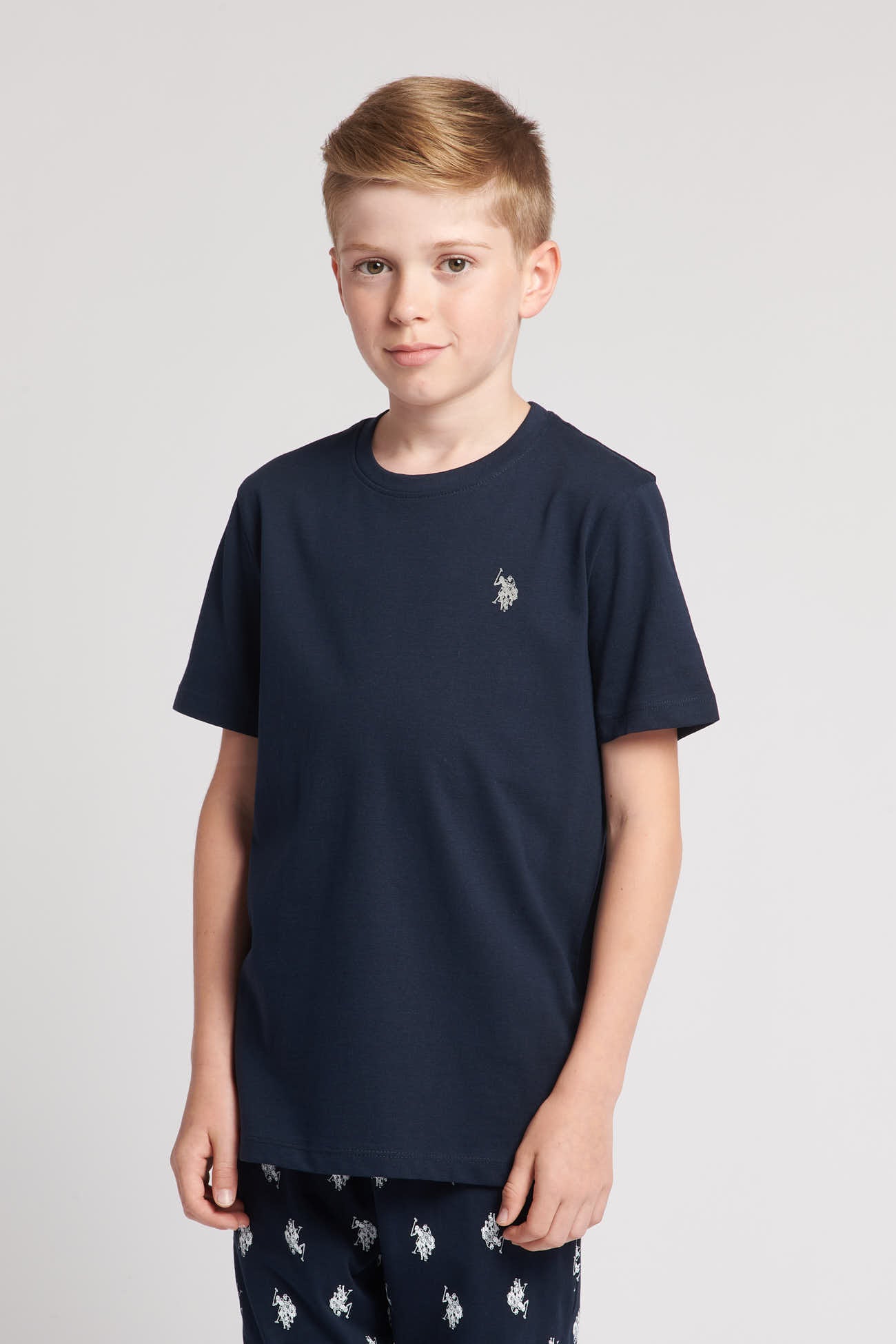 Boys 2 Pack Lounge T-Shirts in Navy Blue