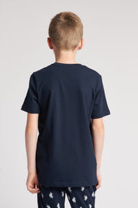 Boys 2 Pack Lounge T-Shirts in Navy Blue