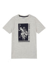 Boys Rider Block T-Shirt in Light Grey Marl