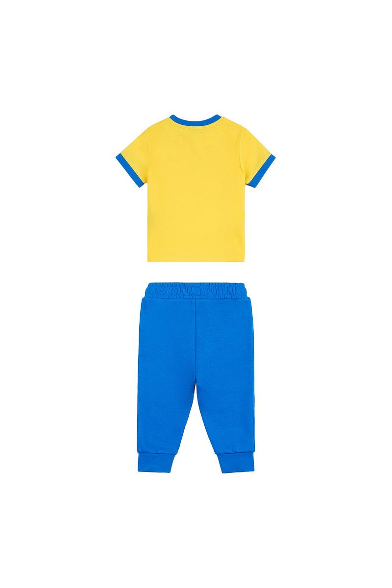 Toddlers Sport Ringer Tee And BB and Joggers set in Primrose Yellow