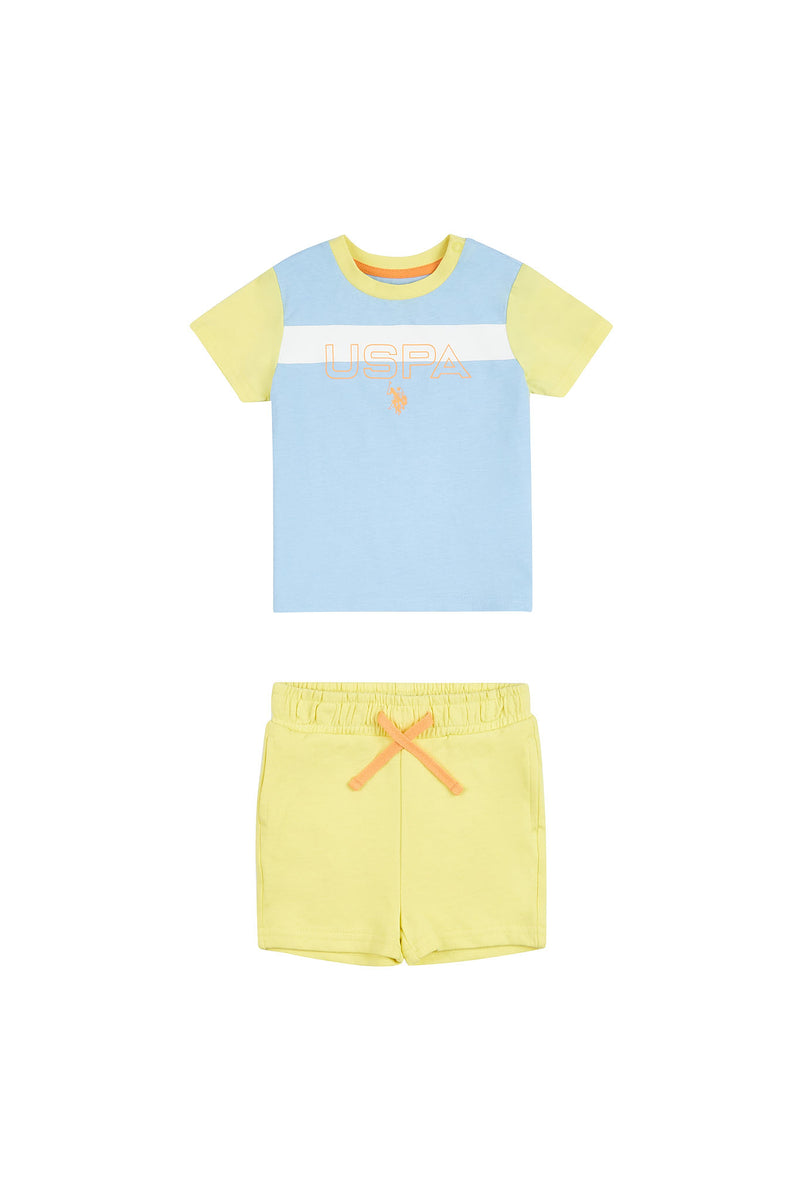 Toddler Block T-Shirt and Shorts Set in Limelight