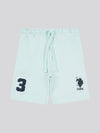 Boys Player 3 Marl Sweat Shorts in Blue Glow