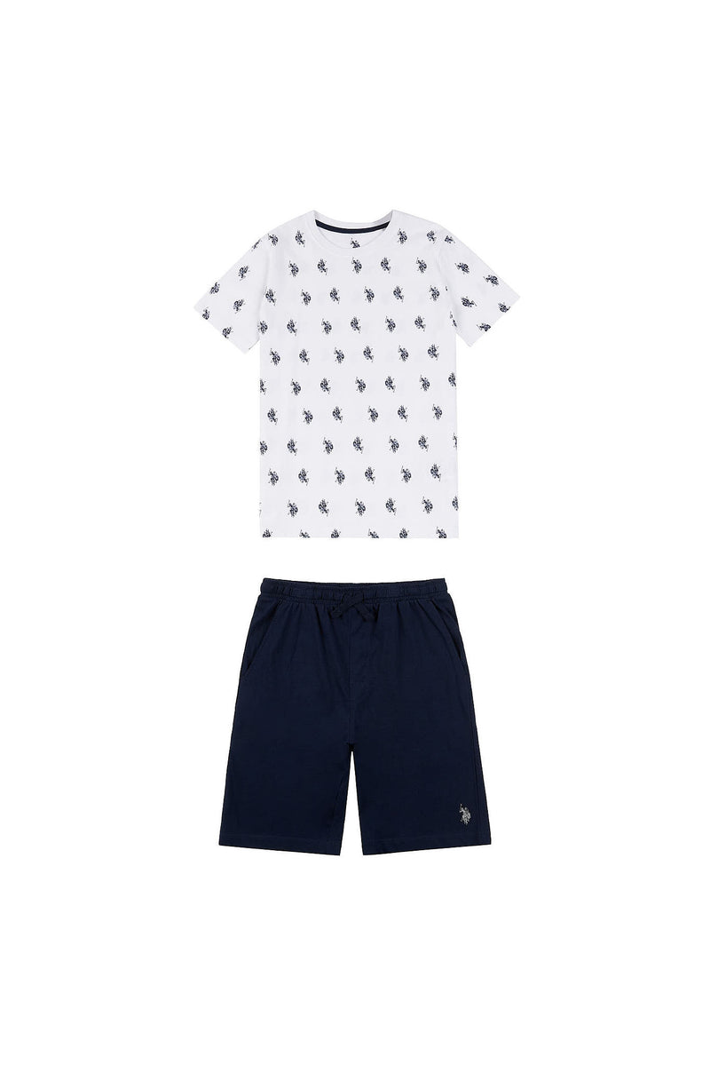 Boys DHM Tee And Short Set in Bright White