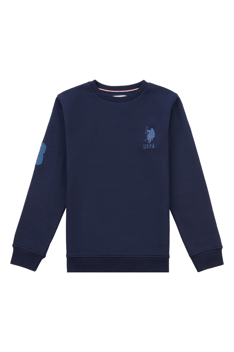 Boys Player 3 Crew Neck Sweatshirt in Navy Blue