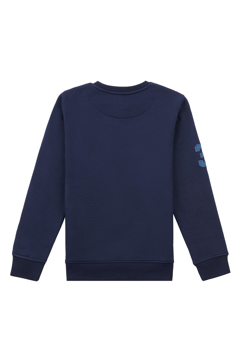 Boys Player 3 Crew Neck Sweatshirt in Navy Blue