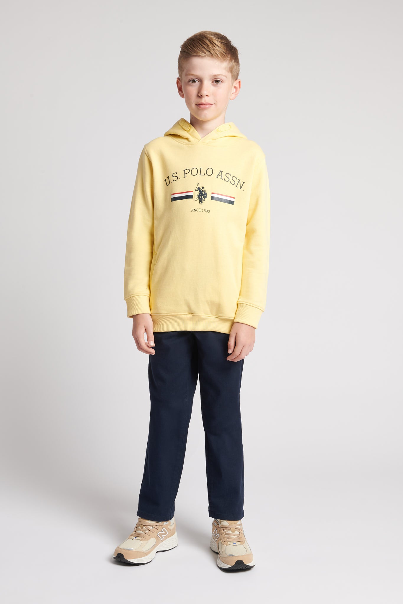 Boys Stripe Rider Hoodie in Popcorn