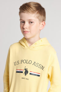 Boys Stripe Rider Hoodie in Popcorn