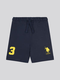 Boys Player 3 Sweat Shorts in Navy Blazer Yellow DHM