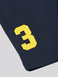 Boys Player 3 Sweat Shorts in Navy Blazer Yellow DHM