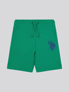 Boys Largo Logo Sweat Shorts in Ultramarine Green