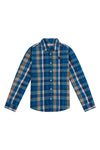 Boys Checkered Relaxed Shirt in Turkish Tile