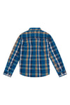 Boys Checkered Relaxed Shirt in Turkish Tile