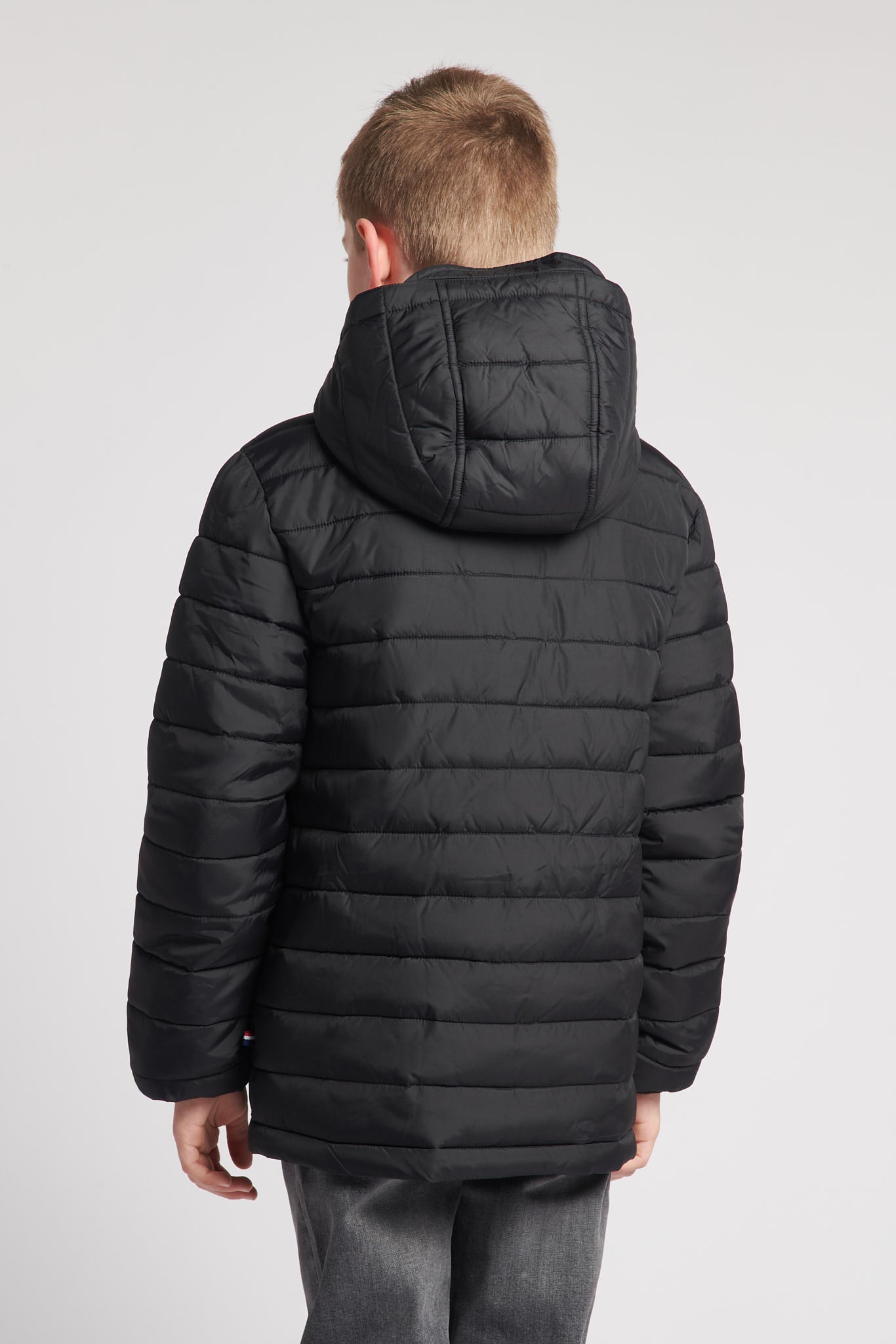 Boys black quilted jacket best sale