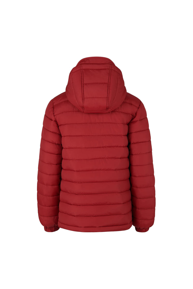 Boys Hooded Quilted Jacket in Biking Red