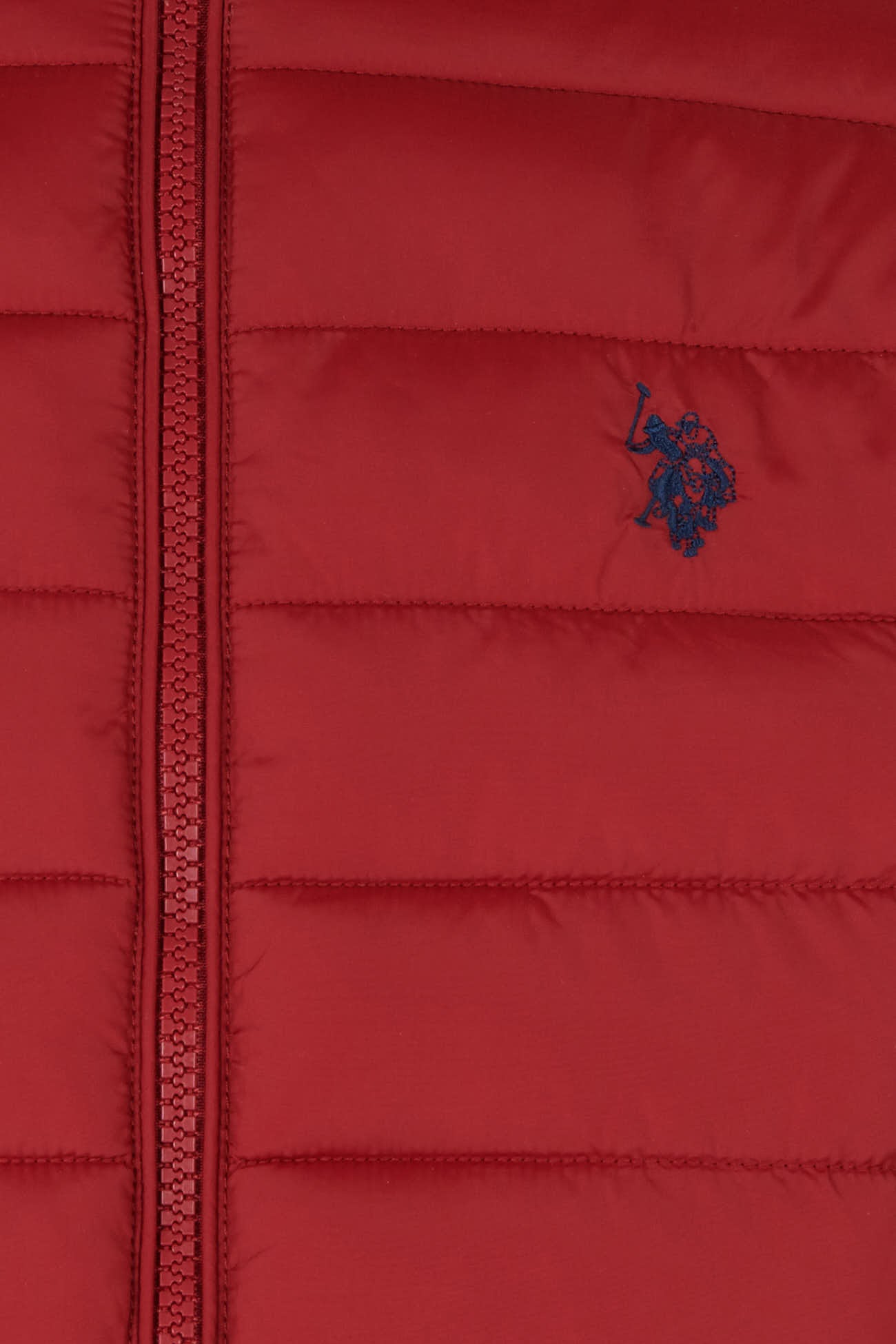 Boys Hooded Quilted Jacket in Biking Red