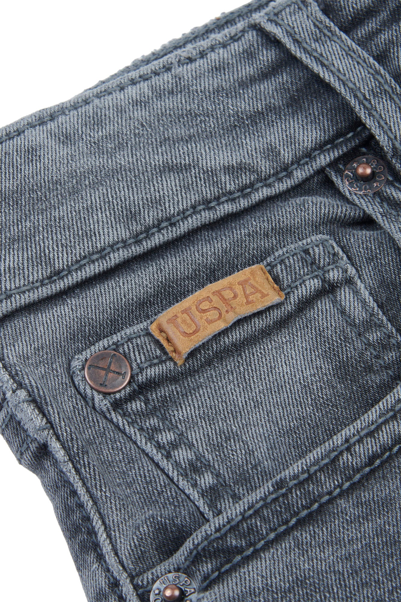 Boys 5 Pocket Slim Fit Denim Jeans in Grey Wash