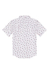 Boys Geo Print Short Sleeve Poplin Shirt in Bright White