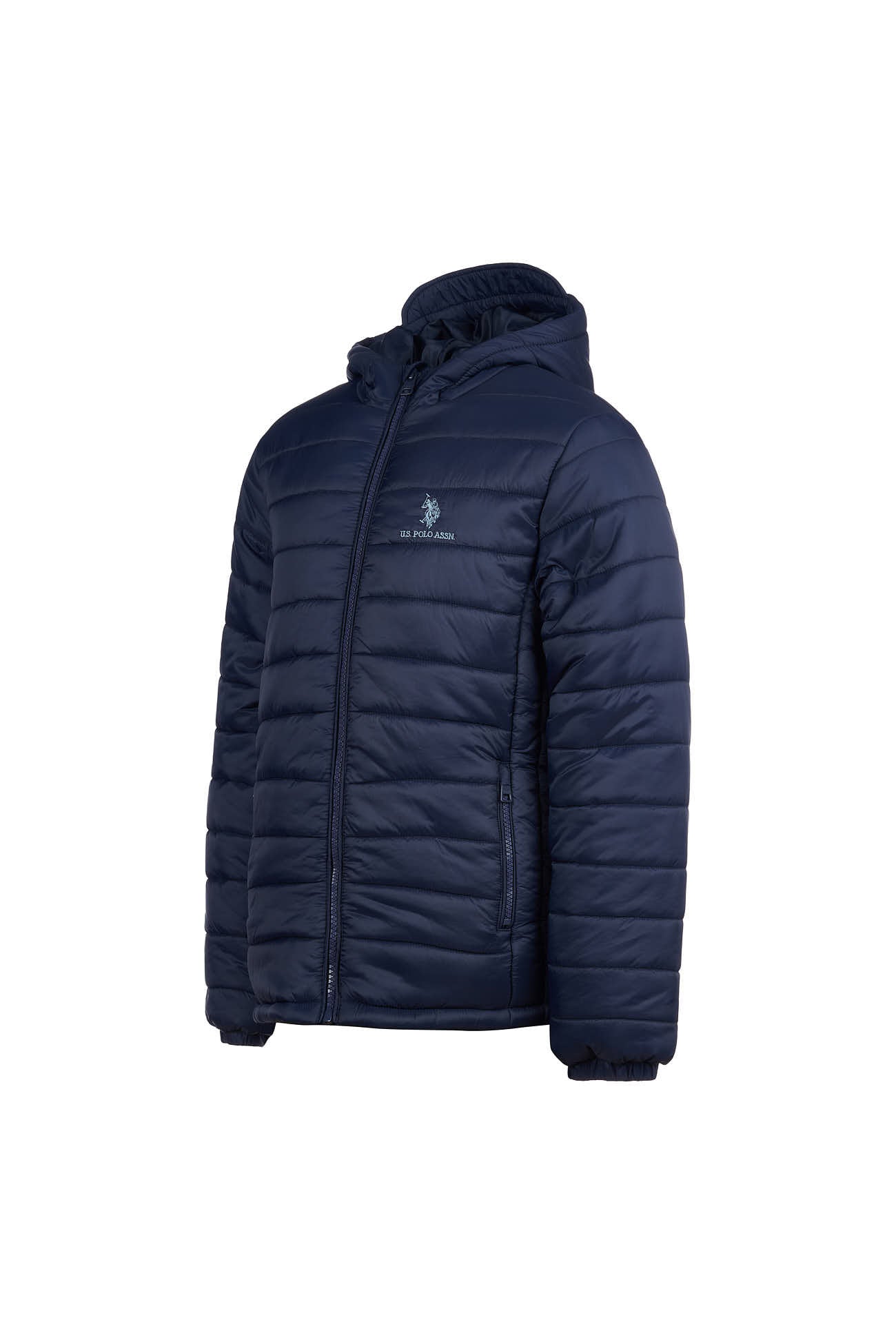 Boys Hooded Quilted Jacket in Navy Blue