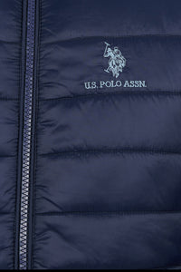 Boys Hooded Quilted Jacket in Navy Blue