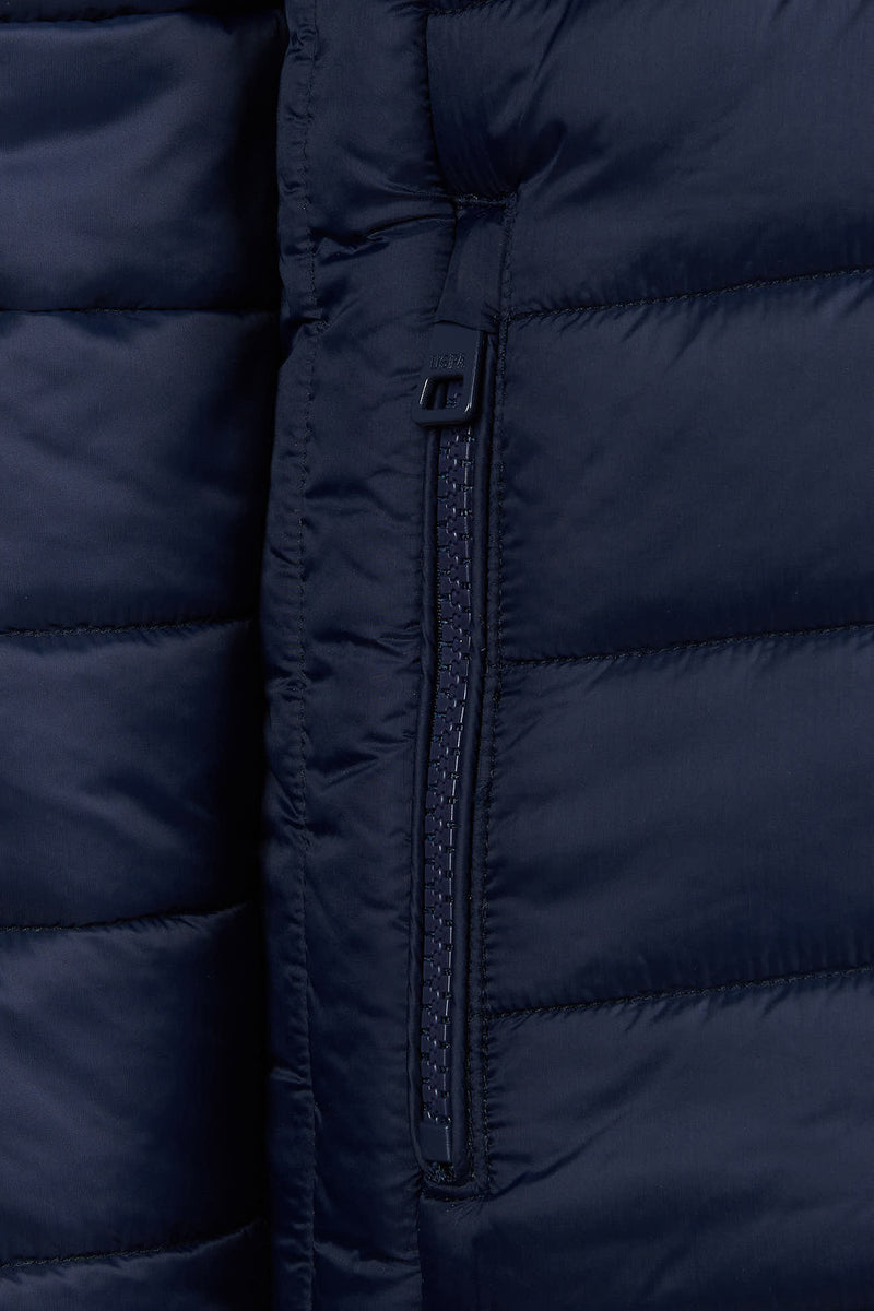 Boys Hooded Quilted Jacket in Navy Blue