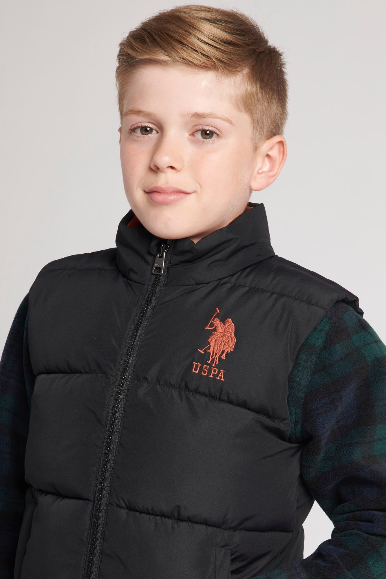 Boys Thick Quilted Gilet in Black