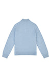 Boys Quarter Zip Knitted Sweatshirt in Parisian Blue Marl