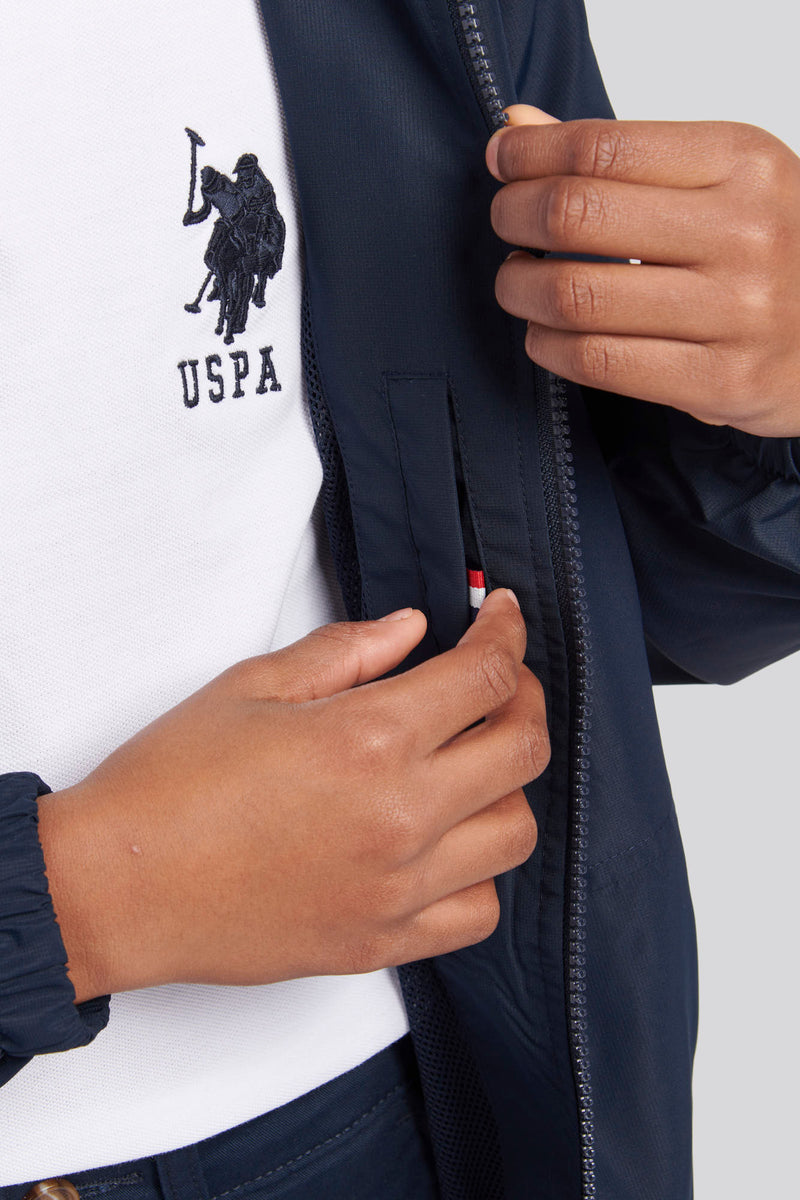 Boys Hooded Windbreaker in Dark Sapphire Navy