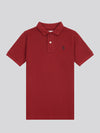 Boys Double Horsemen Polo Shirt in Tibetan Red