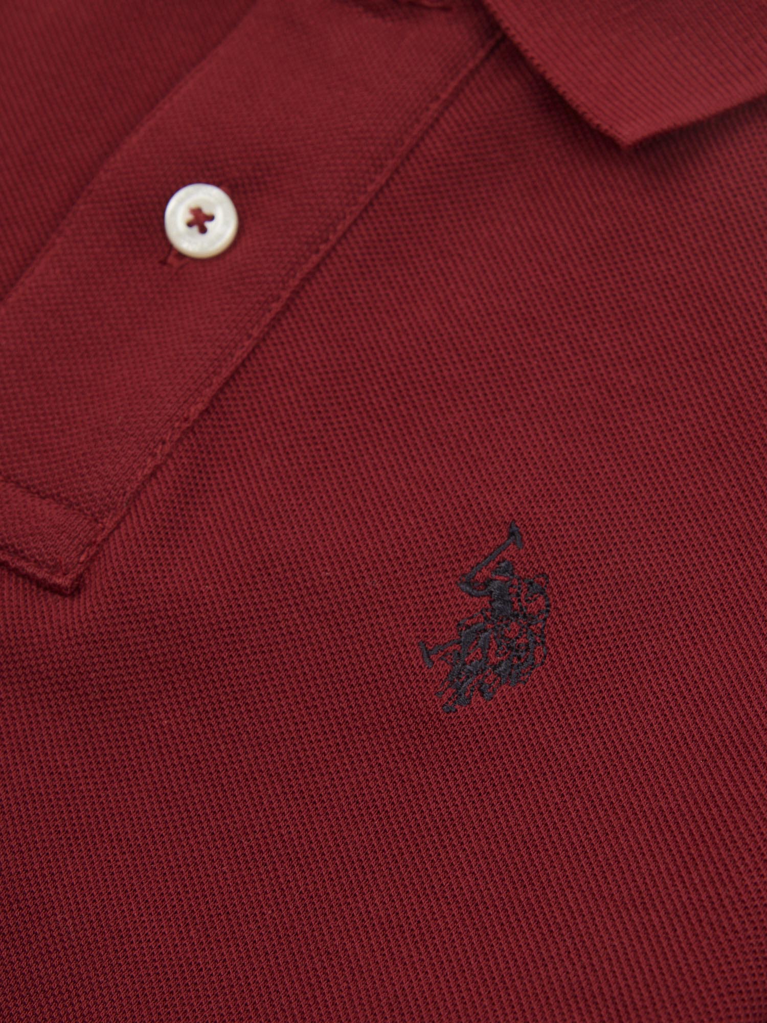 Boys Double Horsemen Polo Shirt in Tibetan Red