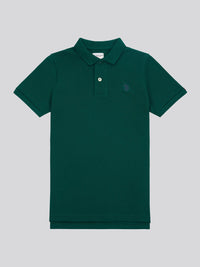 Boys Double Horsemen Polo Shirt in Rain Forest