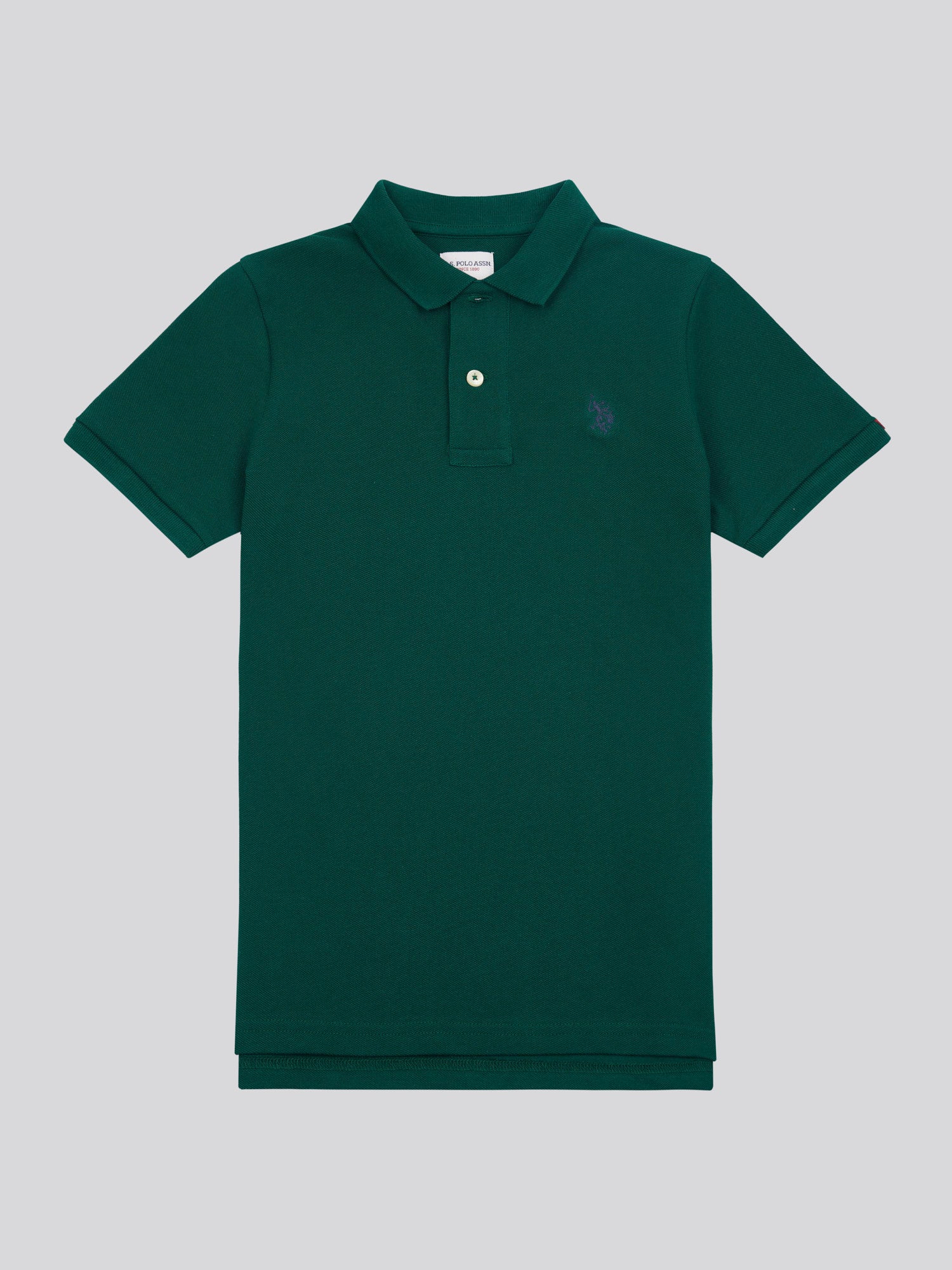 Boys Double Horsemen Polo Shirt in Rain Forest