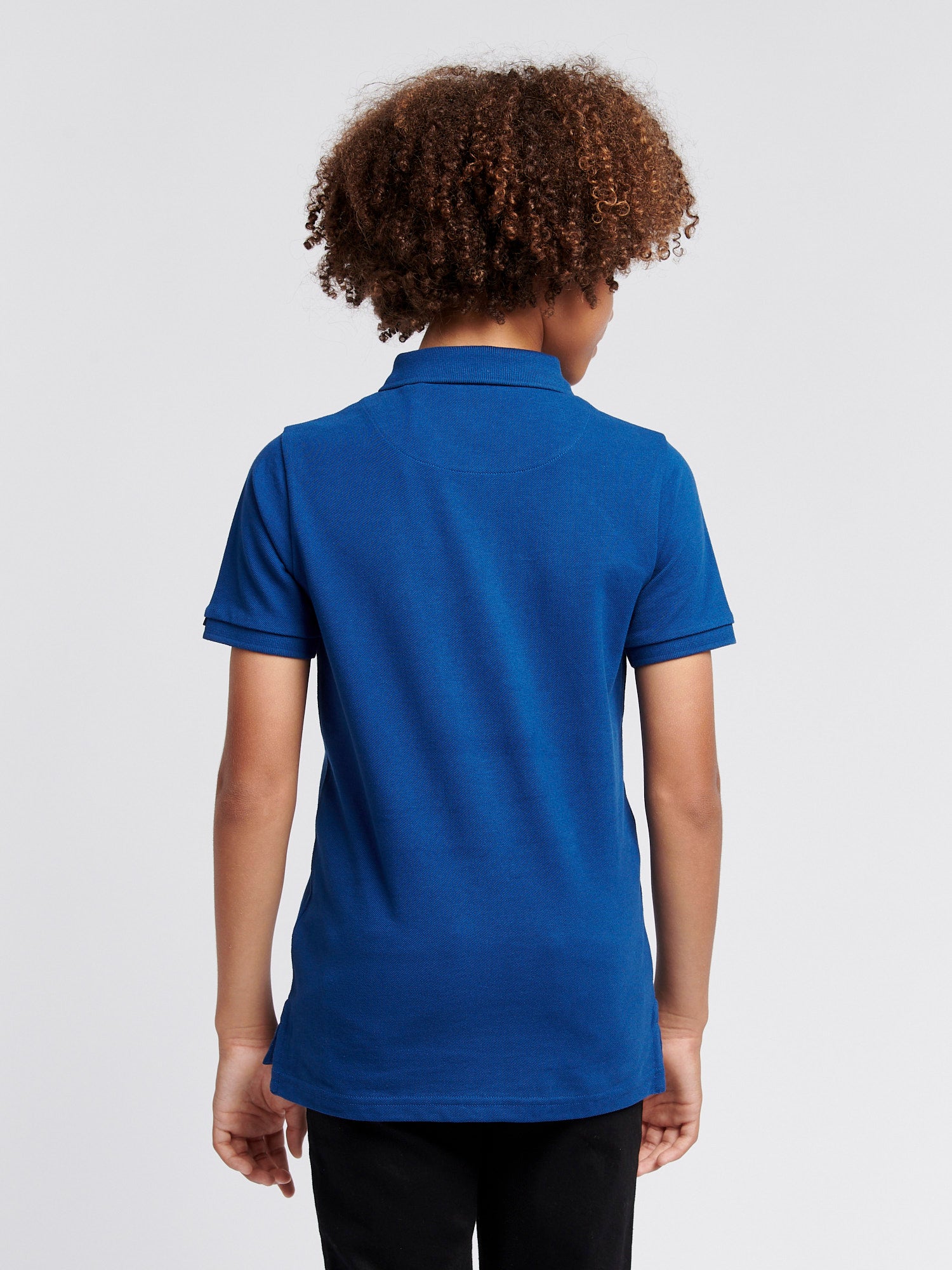 Boys Double Horsemen Polo Shirt in Navy Peony