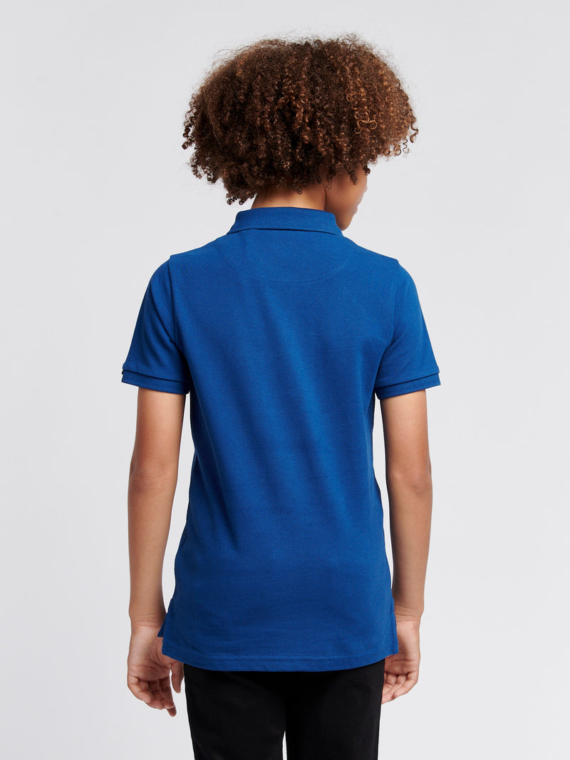 Boys Double Horsemen Polo Shirt in Navy Peony