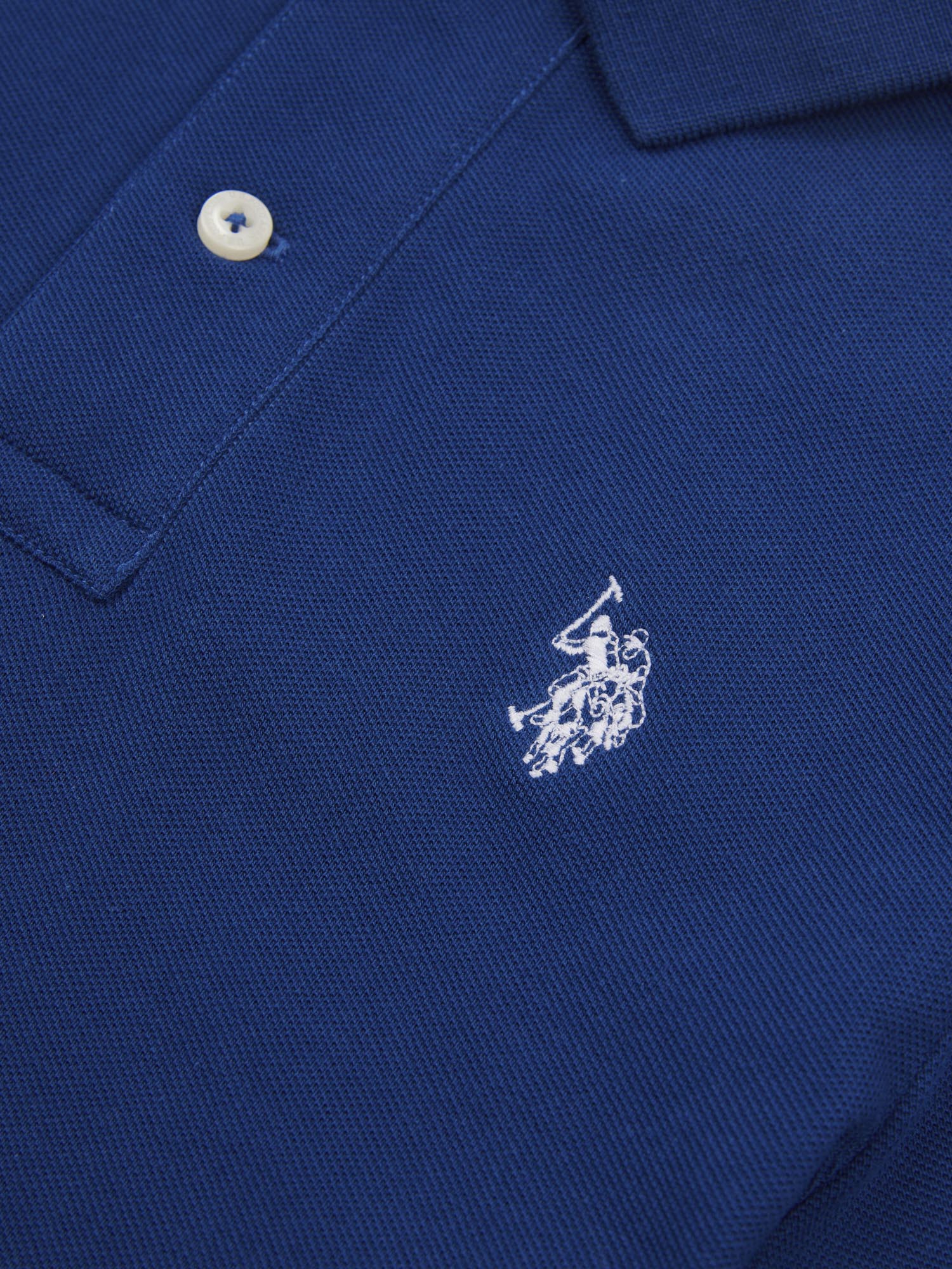 Boys Double Horsemen Polo Shirt in Navy Peony