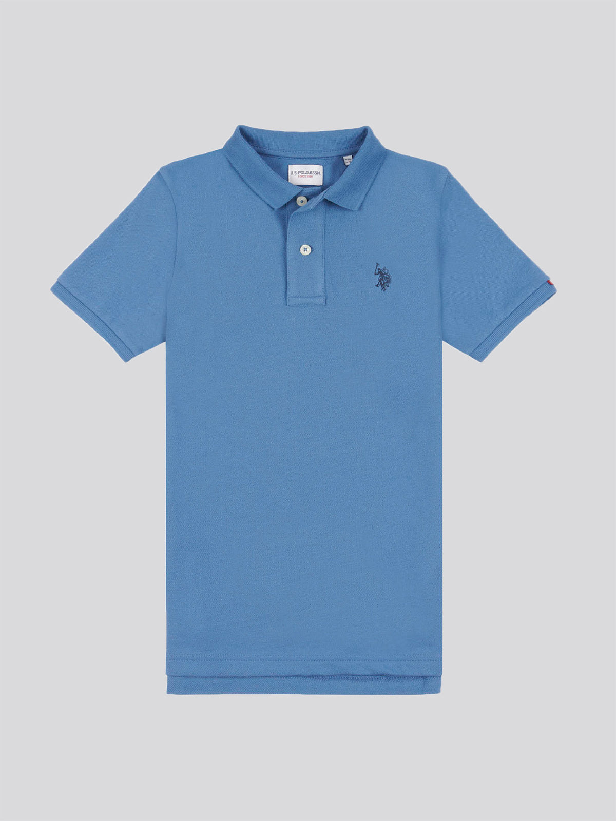 Boys Double Horsemen Polo Shirt in Blue Horizon