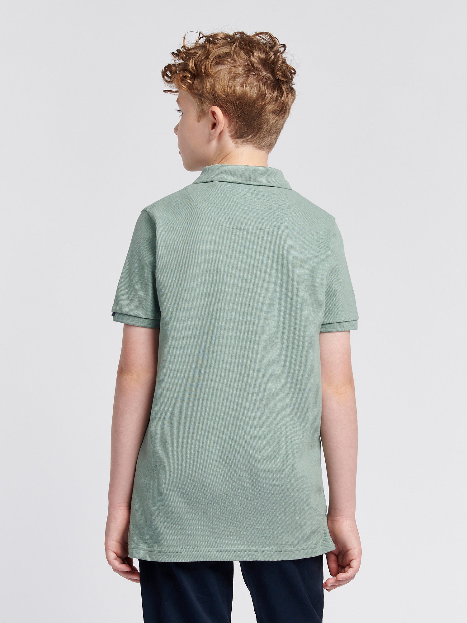 Boys Double Horsemen Polo Shirt in Chinois Green