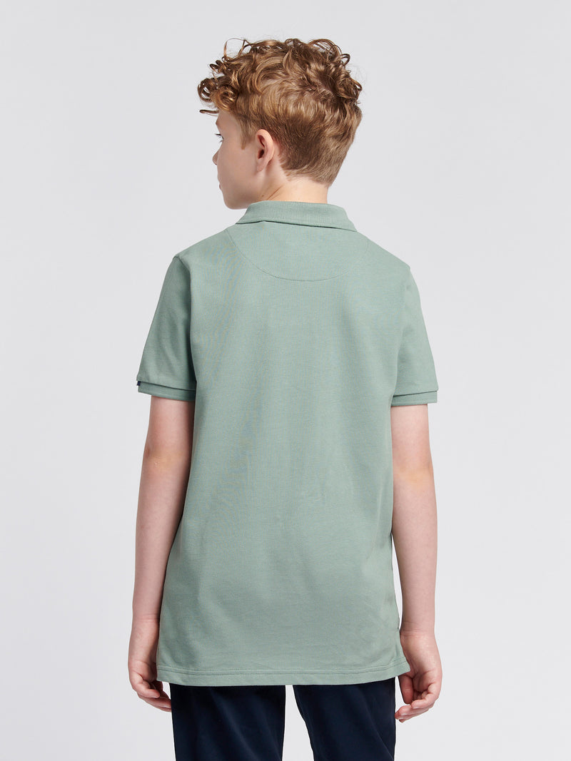 Boys Double Horsemen Polo Shirt in Chinois Green