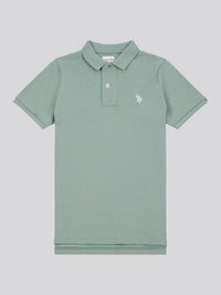 Boys Double Horsemen Polo Shirt in Chinois Green