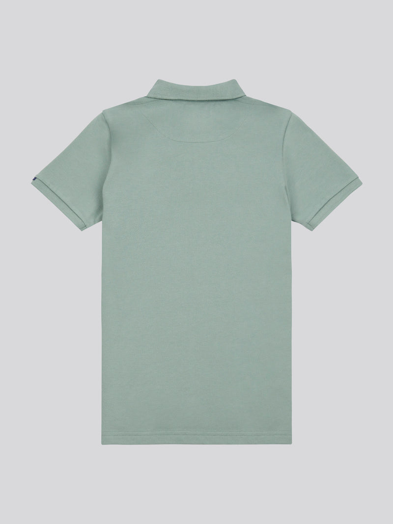 Boys Double Horsemen Polo Shirt in Chinois Green