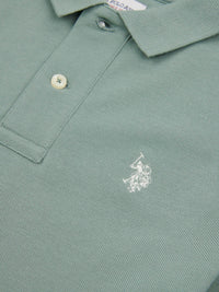 Boys Double Horsemen Polo Shirt in Chinois Green