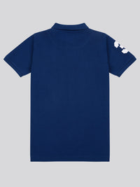 Boys Player 3 Pique Polo Shirt in Navy Peony