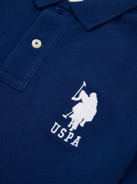 Boys Player 3 Pique Polo Shirt in Navy Peony